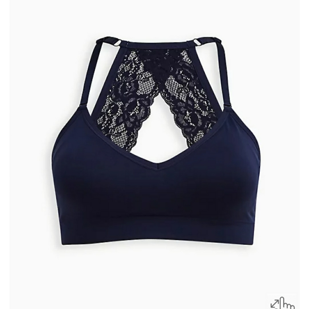 Navy Blue Racer back Bralette